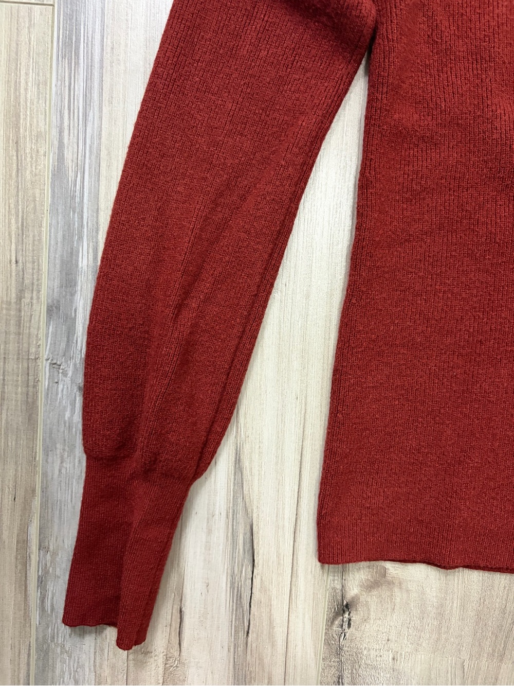 Wayf Rust Collared V-Neck Sweater - Picture 2 of 5